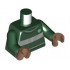 Torso Quidditch Jumper Ribbed with Light Bluish Gray Stripes and Green Slytherin Crest Pattern / Dark Green Arms / Medium Brown Hands : {земно зелен}