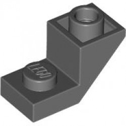 ROOF TILE 1X2, INVERTED, DEG. 45, W/ CUT: {тъмно каменно сив}