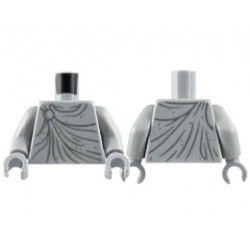 Torso Statue Robe with Dark Bluish Gray Gather Lines, Wrinkles, and Clasp at Right Shoulder Pattern / Light Bluish Gray Arms / Light Bluish Gray Hands : {умерено каменно сив}