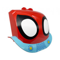 Windscreen 3 x 8 x 5 1/3 with Bar Handle and Mudguards with Large White and Black Eyes and Medium Azure Bumper with Yellow Headlights Pattern : {ярко червен}