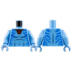 Torso Navi with Blue Markings, Reddish Brown Choker Necklace, and Silver Spots Pattern / Medium Blue Arms / Medium Blue Hands: {умерено син}