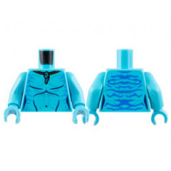 Torso Navi with Blue Markings, Silver Pendant Necklace, and Silver Spots Pattern / Medium Azure Arms / Medium Azure Hands: {умерено небесносин}