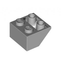 Покривна плочка 2X2/45° инверсна (*) с кух кръгъл долен пин: {умерено каменно сив}