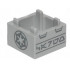 Container, Box 2 x 2 x 1 - Top Opening with Raised Inner Bottom with Dark Bluish Gray SW Imperial Logo and Aurebesh Characters CARGO Pattern : {умерено каменно сив}