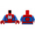 Torso Spider-Man Costume White Spider, Dark Red Webbing, Blue Vest and Belt Pattern / Blue Arms / Red Hands: {ярко червен}
