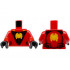 Torso Yellow Spider on Black Panel with Web, Dark Red Side Panels Pattern (Miles Morales) / Red Arms / Black Hands: {ярко червен}