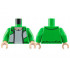 Torso Open Jacket with White Wide Diagonal Stripe, Silver Zipper, T-Shirt, Light Nougat Neck Pattern / Bright Green Arms / Light Nougat Hands : {ярко зелен}
