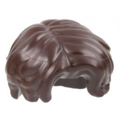 Minifigure, Hair Short Wavy, Parted on Right: {тъмно кафяв}