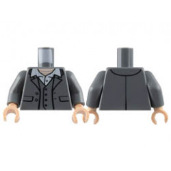 Minifigure, Head, Modified Cube with Pixelated Light Nougat Face, Black Headband and Eyes, Medium Blue Goggles, and Bright Pink Mouth Pattern (Minecraft Blacksmith) : {тъмно оранжев}