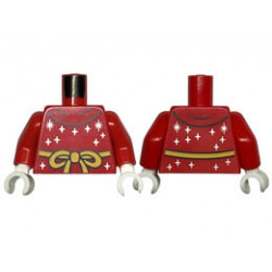 Torso Robe with Silver Stars and Sparkles and Yellow Bow Pattern / Red Arms / White Hands: {ярко червен}