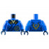 Torso Ninja Robe with Dark Blue Trim and Gold Buckles over Bright Light Yellow Sash, Ninjago Logogram Letter J in Circle, Dragon Head and Orb on Back Pattern / Blue Arms / Dark Blue Hands: {ярко син}