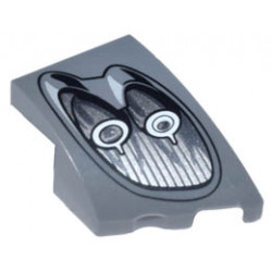 Wedge 3 x 2 Right No Studs with Pagani Utopia Car Headlight, 2 Silver Bulbs and Black Outline Pattern: {тъмно каменно сив}