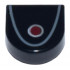 Tile, Round 1 x 1 Half Circle Extended with Red Circle with Silver Outline and Dark Bluish Gray Curved Line Pattern: {черен}