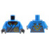 Torso Robe Silver Straps, Gold Buckles, Ninjago Logogram Letter N and Dragon Head and Orb on Back Pattern / Dark Azure Arms / Dark Bluish Gray Hands: {тъмно небесносин}