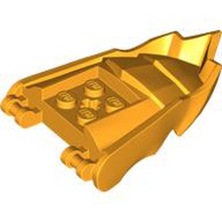 Dragon Head (Ninjago) Jaw with Small Spikes and 2 Bar Handles on Back: {огнено жълто-оранжев}