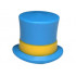 Minifigure, Headgear Hat, Top Hat Large with Molded Bright Light Orange Band Pattern: {тъмно небесносин}