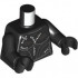 Torso Female Catsuit, White Stitching, Light Bluish Gray Contours, Dark Silver Trim Pattern / Black Arms / Black Hands: {черен}