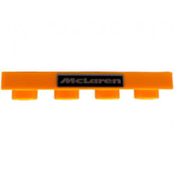 Plate 1 x 4 with Black and Silver McLaren Logo Upside Down Pattern: {ярко оранжев}