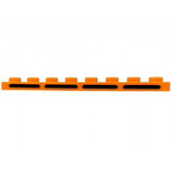 Plate 1 x 8 with 4 Black Rounded Stripes with Bright Light Yellow and Dark Orange Outlines (Air Vents) Pattern: {ярко оранжев}