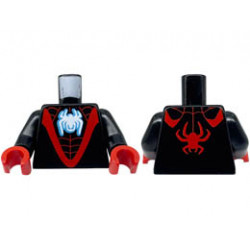 Torso Red V and Webbing, and White Spider Pattern / Black Arms / Red Hands: {черен}