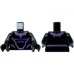 Torso Dark Purple and Silver Markings and Outlines Pattern / Black Arms / Black Hands: {черен}