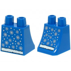 Lower Body, Skirt with Silver and Bright Light Blue Snowflakes and Stars and White Fur Trim Pattern (BAM): {ярко син}