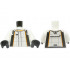 Torso Race Suit with Black and Orange Stripes, Silver Lines and Stitching, McLaren on Back Pattern / White Arms / Black Hands: {бял}