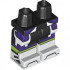 Hips and Legs with Molded White Lower Legs / Boots and Printed Dark Purple and White Trim on Shorts, Lime Stripes Pattern: {черен}