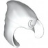 Minifigure, Headgear Wrap / Hood Thick Bandages, Pointed at Forehead with Light Bluish Gray Crescent Moon Pattern: {бял}