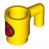 Minifigure, Utensil Cup with Black and Red X-Men Logo Pattern: {ярко жълт}