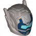 Minifigure, Headgear Helmet with Ear Antennas with Metallic Light Blue Visor and Dark Blue Trim Pattern: {сребърно метален}