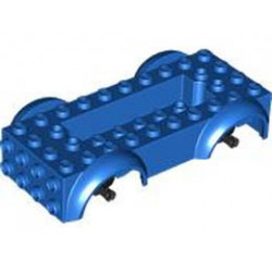 Vehicle, Base 5 x 10 x 2 1/2 with Mudguards and 6 x 2 Recessed Center with 3 Holes with Black Wheels Holders Attached: {ярко син}