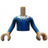 Torso Mini Doll Boy Sand Blue Jacket with Tan Lapels over Blue and White Shirt Pattern, Medium Tan Arms with Hands with Sand Blue Long Sleeves : {умерен тан}