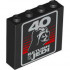 Brick 1 x 4 x 3 with Silver 40, RETURN OF THE JEDI, Darth Vader Helmet and Red Stripes Pattern: {черен}