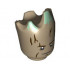 Minifigure, Head, Modified Groot with Dark Brown Tree Bark, Sand Green Moss, Small Black Eyes with White Pupils, Slight Smirk Pattern : {пясъчно жълт}