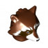 Minifigure, Head, Modified Raccoon with White Fur and Snout and Dark Brown Face Pattern: {червеникаво-кафяв}