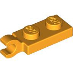 Plate, Modified 1 x 2 with Clip on End (Horizontal Grip): {огнено жълто-оранжев}