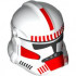 Minifigure, Headgear Helmet SW Clone Trooper (Phase 2) with Holes with Black Visor and Red Markings Pattern: {бял}