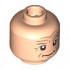 Minifigure, Head Dual Sided Dark Tan Eyebrows, Medium Nougat Dimples, Wrinkles, Chin Lines, and Forehead Creases, Grin / Angry with Bared Teeth Pattern - Vented Stud: {светло нуга}