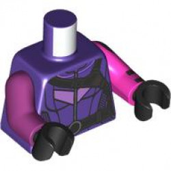 Torso Female Shirt with Lavender Chevron and Black Side Panels, Straps, and Belt with Circle Buckle Pattern / Dark Pink Arm Left with Black Circle and Bracer Pattern / Magenta Arm Right / Black Hands: {светло виолетов}