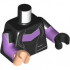 Torso Armor with Light Bluish Gray Lines and Medium Lavender Chevron, Strap with Dark Silver Buckle Pattern / Medium Lavender Arms with Molded Black Short Sleeves and Printed Medium Lavender Shoulder Patches with Light Bluish Gray Lines Pattern / Black Ha: {черен}