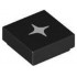 Tile 1 x 1 with Groove with White Sparkle / Star Pattern: {черен}
