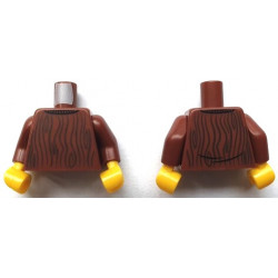 Torso Sweater with Dark Brown Wood Grain Pattern (BAM) / Reddish Brown Arms / Yellow Hands: {червеникаво-кафяв}