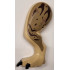 Dinosaur Leg Large (Rear) Tyrannosaurus rex with Pin, Black Claws and Dark Brown Thick Stripes (Vertical at Top) and Nougat Thin Stripes on Dark Tan Pattern - Left: {тухлено жълт}