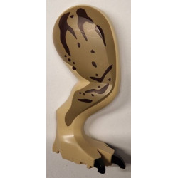 Dinosaur Leg Large (Rear) Tyrannosaurus rex with Pin, Black Claws and Dark Brown Thick Stripes (Vertical at Top) on Dark Tan Pattern - Right: {тухлено жълт}