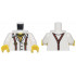 Torso Shirt with Open Collar, Reddish Brown Suspenders, and Gold Chain and Star Pendant Pattern / White Arms / Yellow Hands: {бял}