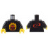 Torso Red Bionicle Hau Mask with Orange and Yellow Flames and Red Three Virtues Symbol on Back Pattern / Black Arms / Yellow Hands: {черен}