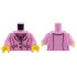 Torso Female Suit Jacket over Dark Pink Shirt, White Pearl Necklace, and Gold Pendant Pattern / Bright Pink Arms / Yellow Hands: {светло пурпурен}