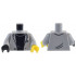 Torso Suit Jacket with Pocket and Button over Black Shirt Pattern / Light Bluish Gray Arms / Yellow Hand Left / Black Hand Right: {умерено каменно сив}