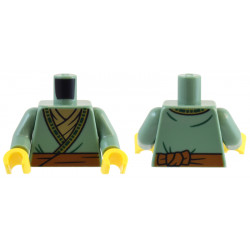 Torso Robe with Dark Green and Gold Trim and Dark Orange Belt over Dark Tan Shirt Pattern / Sand Green Arms / Yellow Hands: {пясъчно зелен}